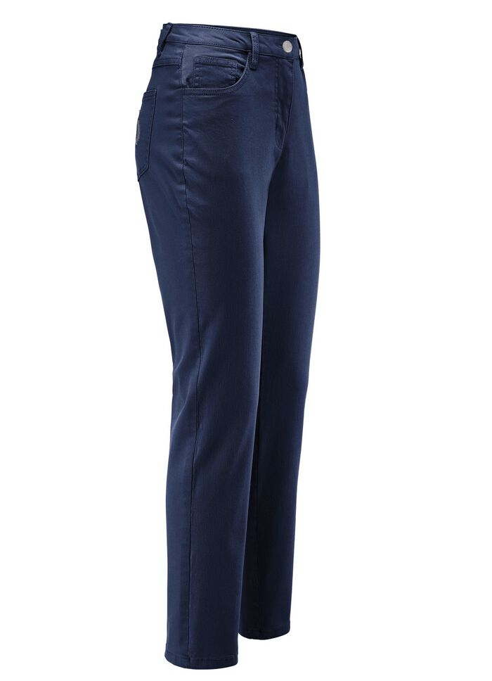 Edeljeans mit Stickerei in 7/8-L&auml;nge 