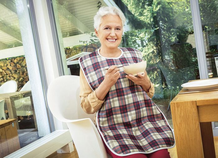 Speiseschürze BLAU KARIERT