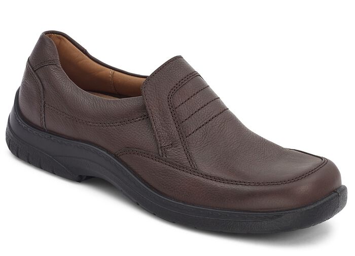 Klassische Herren-Slipper, mit atmungsaktivem Fu&szlig;bett MOKKA