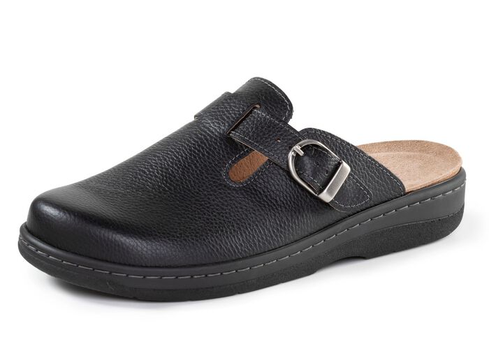 GINO GALANTE Clog aus genarbtem Nappaleder SCHWARZ