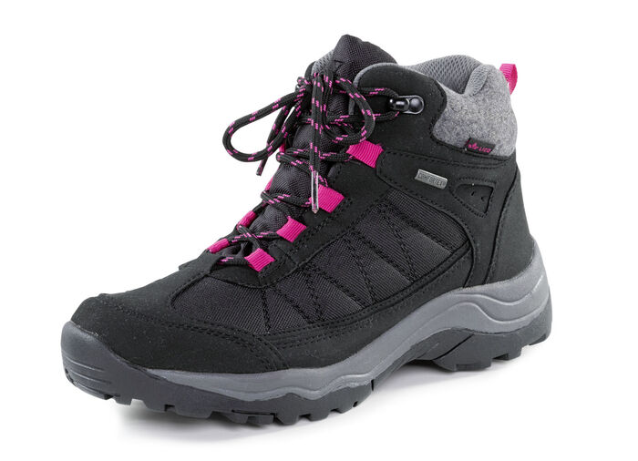 Schn&uuml;r-Bootie mit Klimamembrane SCHWARZ-GRAU-PINK