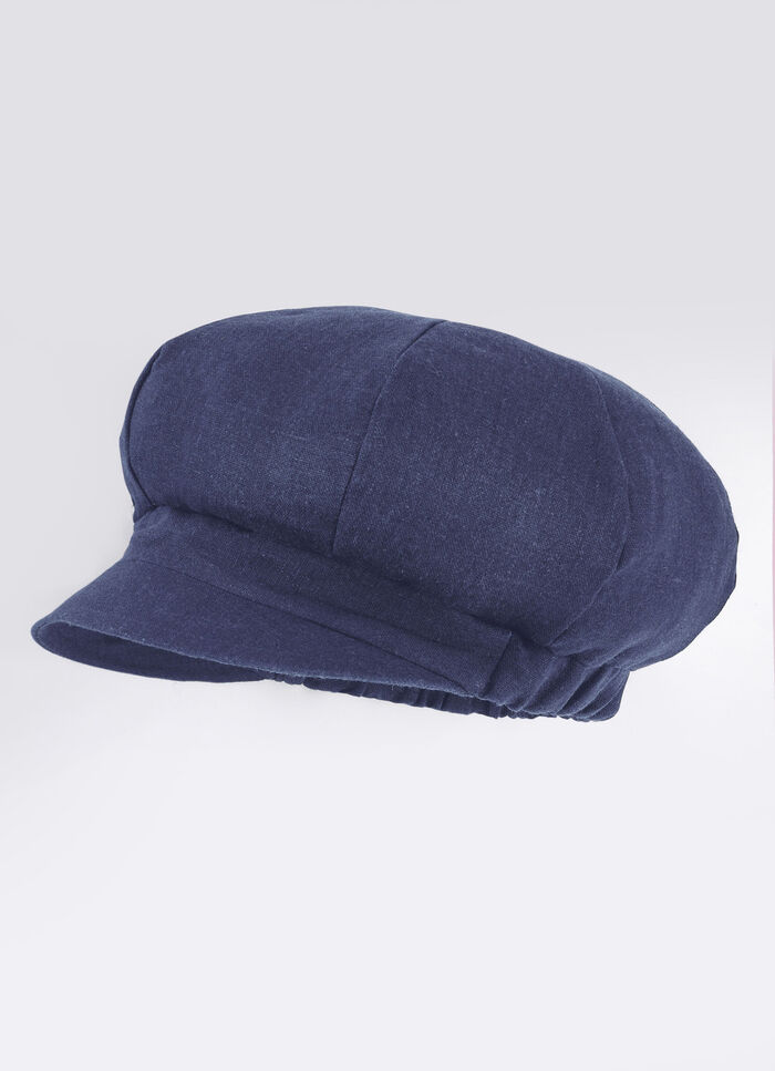 Leichte Damen-Ballonmütze mit Elastikeinsatz DUNKELBLAU
