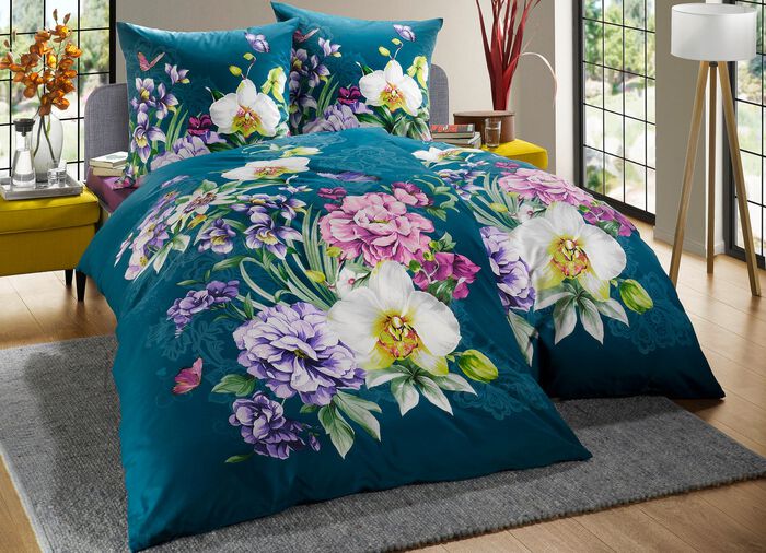 Kaeppel-Bettw&auml;sche-Garnitur mit Rei&szlig;verschluss 