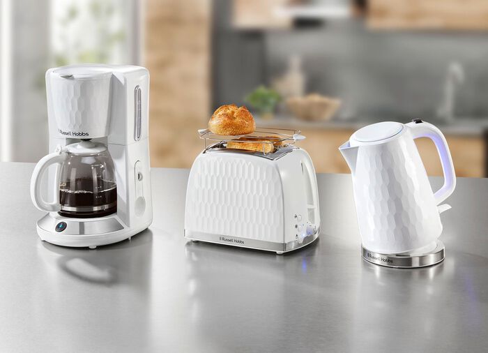 Russell Hobbs Fr&uuml;hst&uuml;cksserie Honeycomb aus Hochglanz-Kunststoff 