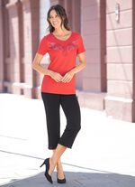 Shirt mit dekorativer Plättchenzier in 2 Farben ROT