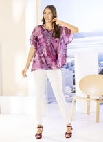 Doppellagiges Shirt mit Chiffon-&Uuml;berwurf 