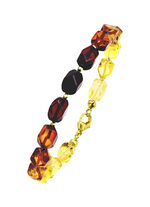 Edles Armband mit Bernstein und H&auml;matit 