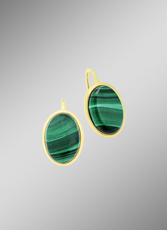 Ohrringe mit echt Malachit 