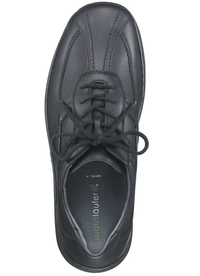 Waldl&auml;ufer, bequeme Herren-Schn&uuml;rschuhe, Weite H, mit herausnehmbarem Fu&szlig;bett SCHWARZ