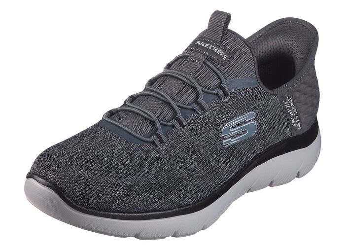 SKECHERS, Herren-Sneaker, mit geformter Slip-Ins Fersenplatte ANTHRAZIT