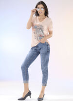 Shirt mit Rippenstrick-Blende 