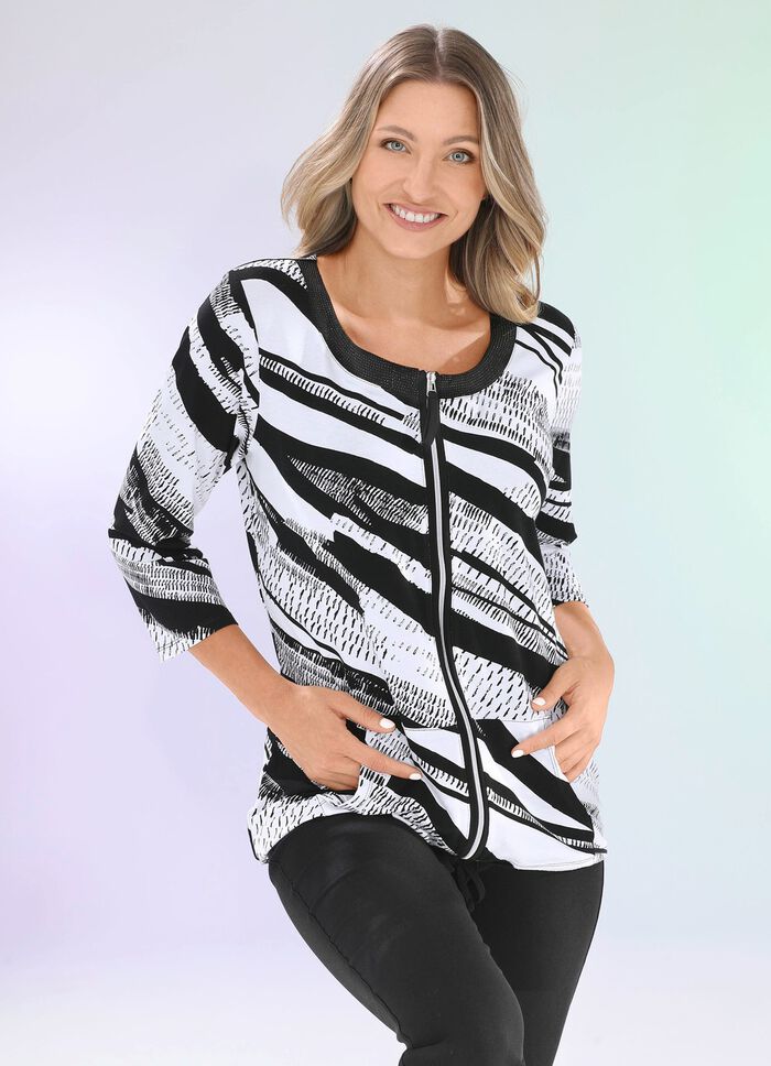 Shirtjacke mit durchgehendem Rei&szlig;verschluss 