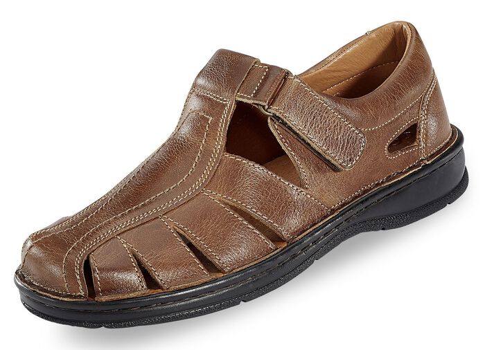 Gemini, sommerliche Herren-Slipper, aus Leder MARONE
