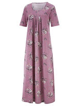 Nachthemd, kn&ouml;chellang mit kurzen &Auml;rmeln 