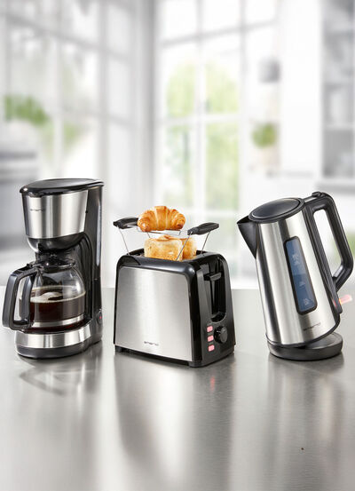 Emerio Frühstücksserie mit Applikationen aus Edelstahl 