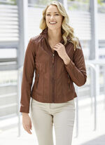 Lederkurzjacke mit Nietenzier 