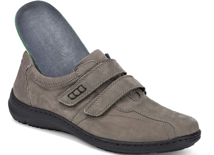 Waldl&auml;ufer, bequeme Herrn-Slipper, Weite H, mit herausnehmbarem Fu&szlig;bett GRAFIT