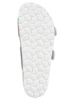 ELENA EDEN Pantolette aus interessant dessiniertem Synthetik BLAU-BUNT