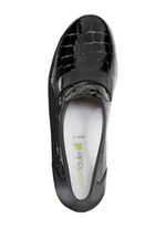 Waldläufer Slipper aus krokogeprägtem Lackleder und Nappaleder 