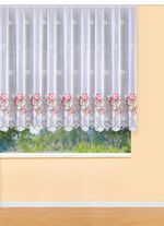 Blumenfenster-Store mit Universalschienenband WEISS-BUNT