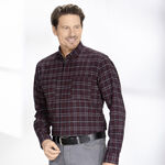 "Milano Italy"-Hemd mit Button-Down-Kragen BORDEAUX-GRAU