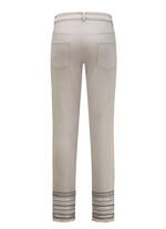 Hose mit aufwendiger Stickerei im Ethno-Stil GRAU