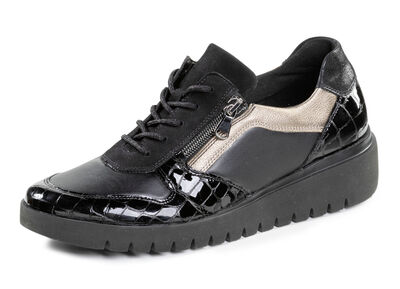 Schnür-Sneaker aus Nappaleder  