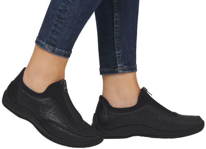 Rieker, klassische Damen-Slipper, mit Rei&szlig;verschluss 