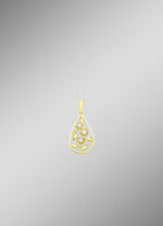 Eleganter Anhänger im Blumendesign mit Süßwasser-Zuchtperlen 