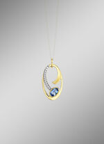 Anhänger mit Blautopas und Zirkonia 