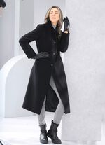 Mantel mit Knopfleiste SCHWARZ