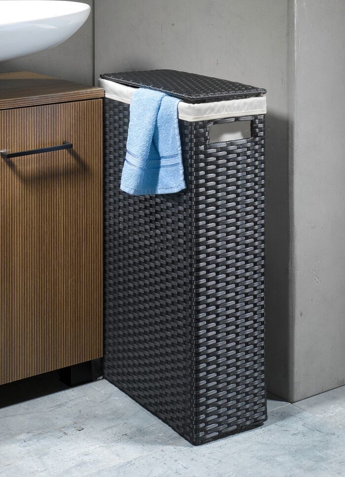 W&auml;schekorb mit Polyrattan-Geflecht 