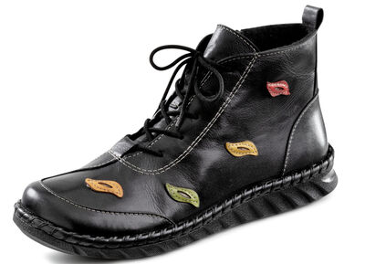 Gemini Schnür-Bootie mit pfiffigen, bunten Lederapplikationen 