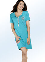 Zweierpack Nachthemden mit langer Knopfleiste, Stickerei sowie kurzen &Auml;rmeln 