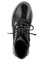 Gemini Schn&uuml;r-Bootie aus weichem Rind-Nappaleder SCHWARZ