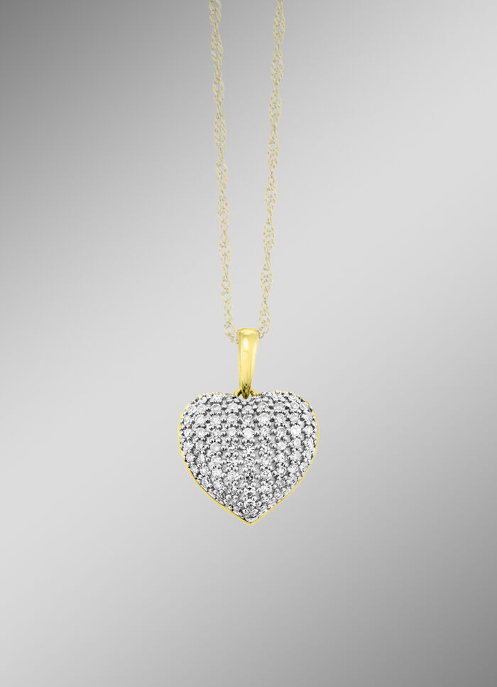 Herz-Anhänger mit funkelnden Diamanten 