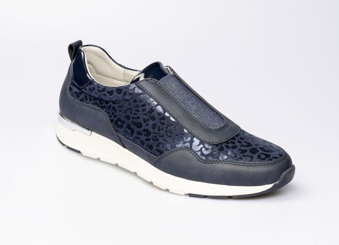 Modischer Stretch-Sneaker im Leo-Look BLAU