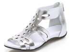 Andrea Conti, modische Damen-Sandalen, aus Leder SILBER