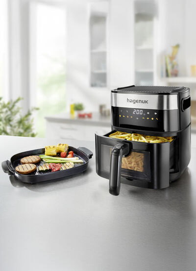 Hei&szlig;luft-Fritteuse 2-in-1 