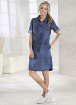 Jeans-Kleid mit Hemdkragen DUNKELBLAU
