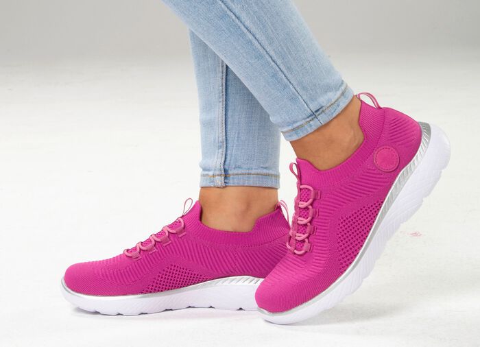 Rieker, leichte Damen-Sneaker, Weite G, mit MemoSoft-Textileinlage PINK
