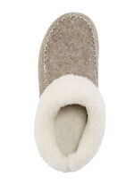 Laurina Hausschuh mit kuscheligem Plüschkragen TAUPE