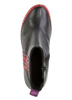 Gemini Stiefelette aus Rind-Nappaleder mit Kontraststreifen SCHWARZ-ROT-LILA
