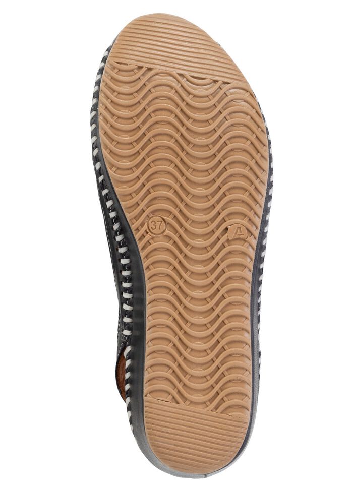 ELENA EDEN Sandalette aus weichem, perforiertem Nappaleder DUNKELBLAU-BUNT