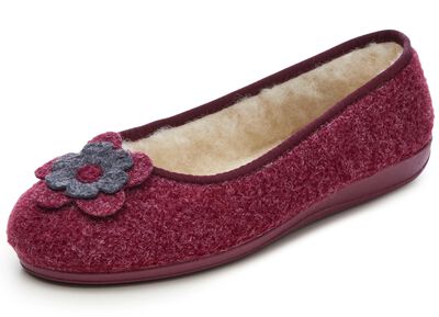 Laurina, warme Damen-Hausschuhe, mit Schurwolle 