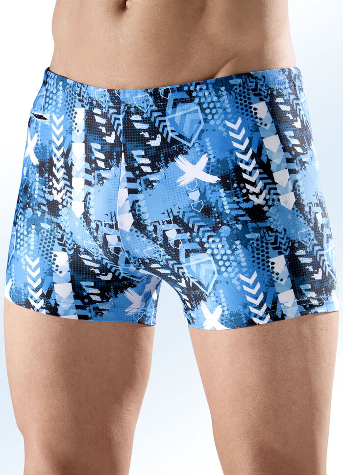 Badehose in h&ouml;herer Kastenform mit Rei&szlig;verschlusstasche 