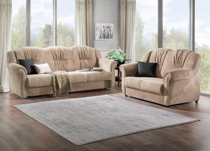 Frei im Raum aufstellbare Polsterm&ouml;bel mit Federkern BEIGE