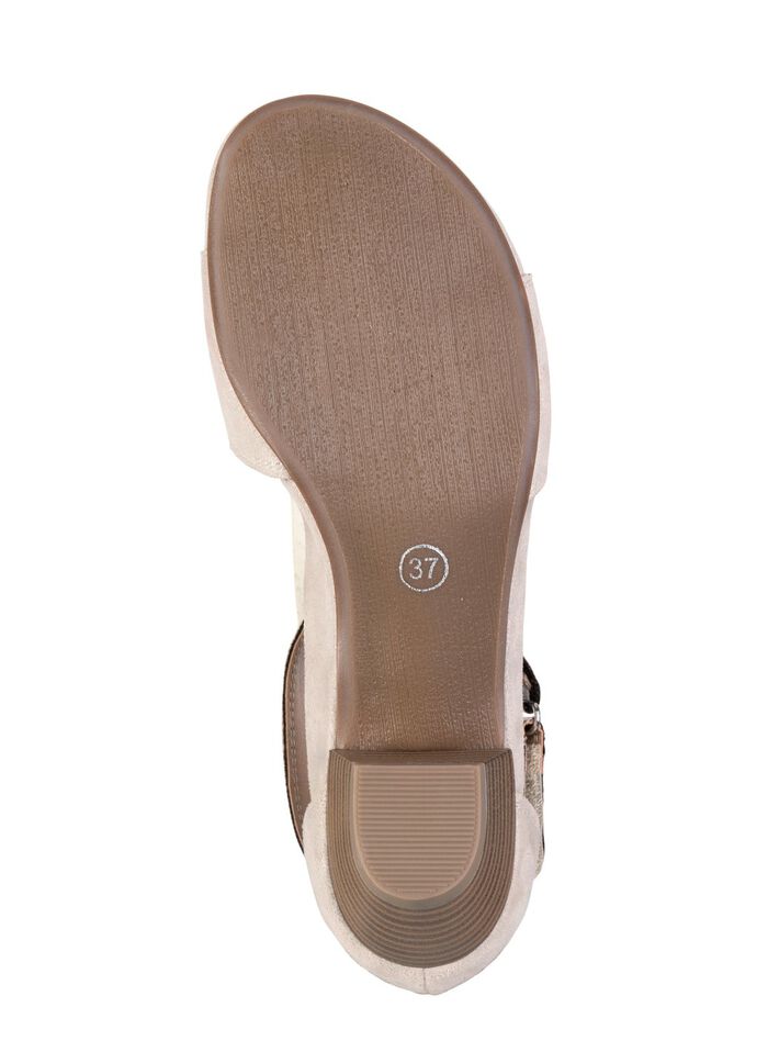 Andrea Conti, schicke Damen-Sandaletten, mit Klettspange HELLBEIGE