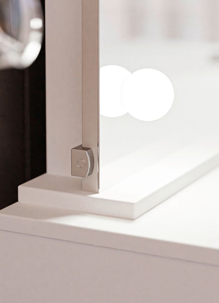 Schminktisch mit LED-Beleuchtung WEISS HOCHGLANZ