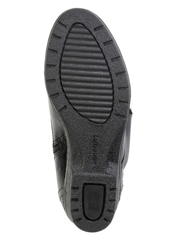 ELENA EDEN Schn&uuml;r-Stiefelette mit umschlagbarem Lammfellkragen SCHWARZ